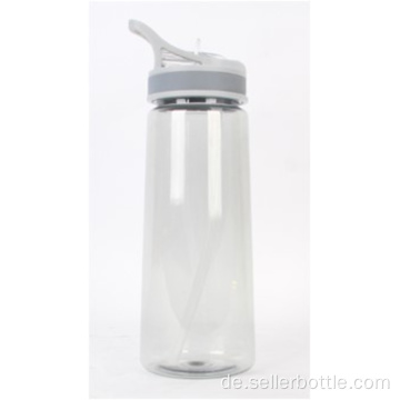 680 ml einwandige Wasserflasche mit Strohhalm